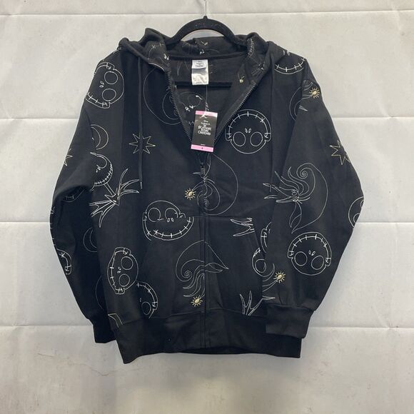 Disney Tops - NEW! Disney NBC Jack & Zero, Zip Up Hoodie Size SM, Black, Outline AOP, Freeze